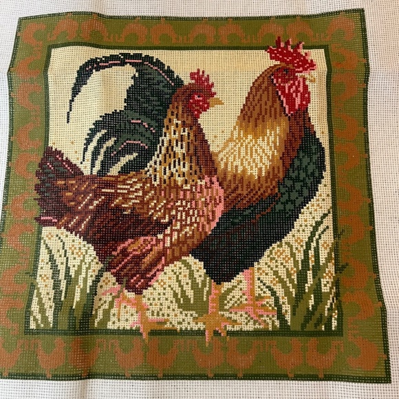 Ehrman Tapestry Needlepoint Kit Hen Rooster Ann Blockley England No Instruction - Picture 3 of 10